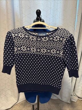 Collectif Navy & White Fair Isle Crew Sweater